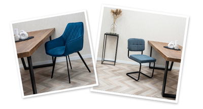 Blauwe eetkamerstoelen