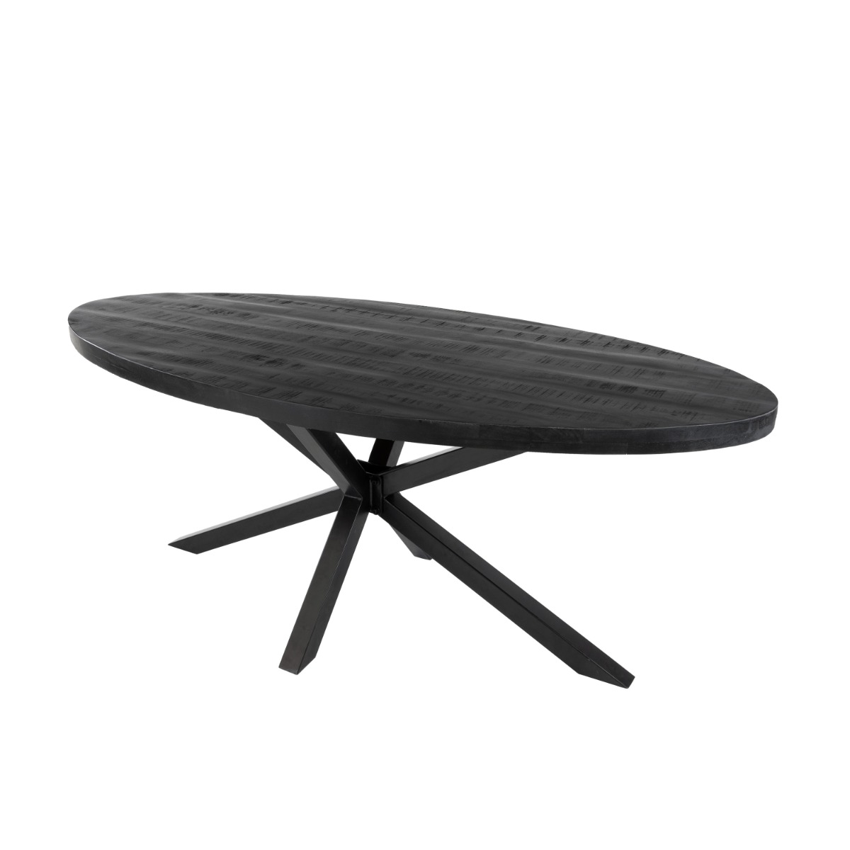 Kick Industrial eetkamertafel Dax ovaal - Zwart - 180 cm