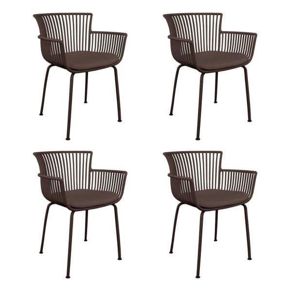 Set van 4 Kick tuinstoel Otis - Bruin
