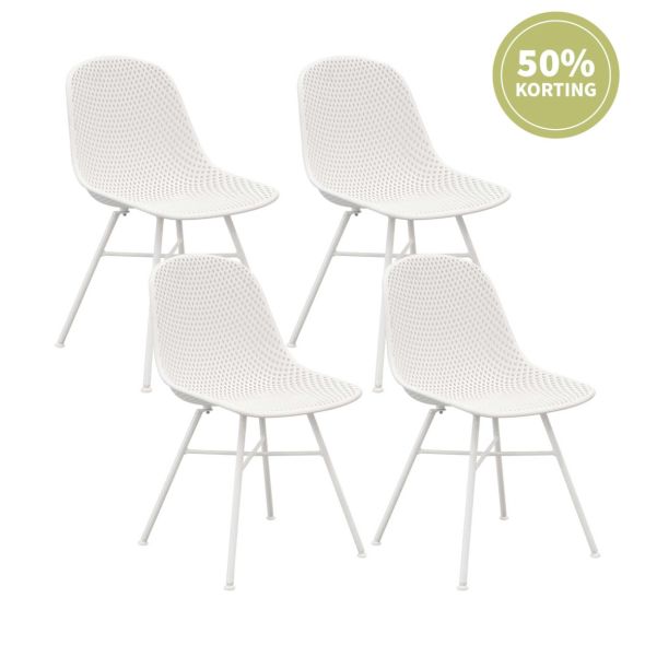 Set van 4 Kick tuinstoel Sol - Wit