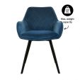Kick eetkamerstoel Karl Velvet - Donkerblauw