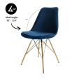 Kick kuipstoel Velvet - Donkerblauw
