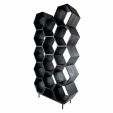 Kick open wandkast Hexagon - Antraciet