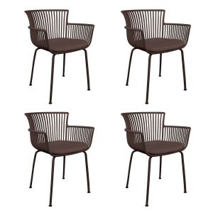 Set van 4 Kick tuinstoel Otis - Bruin