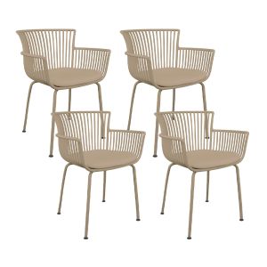 Set van 4 Kick tuinstoel Otis - Beige