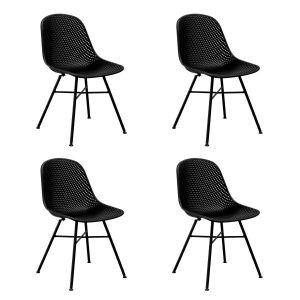Set van 4 Kick tuinstoel Sol - Zwart