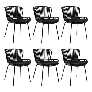 Set van 6 Kick tuinstoel Lot - Zwart