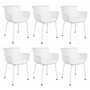 Set van 6 Kick tuinstoel Otis - Wit