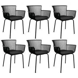 Set van 6 Kick tuinstoel Otis - Zwart