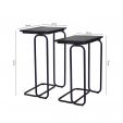 Kick bijzettafel Noah set van 2 - Zwart