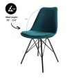 Kick kuipstoel Velvet - Blauw