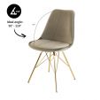 Kick kuipstoel Velvet - Taupe
