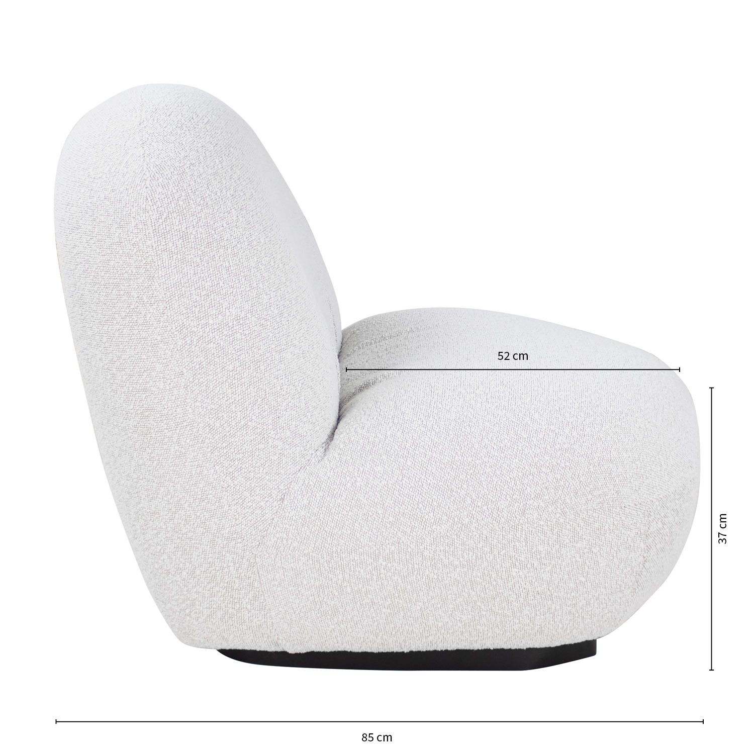 Kick fauteuil Evi - Bouclé - Wit