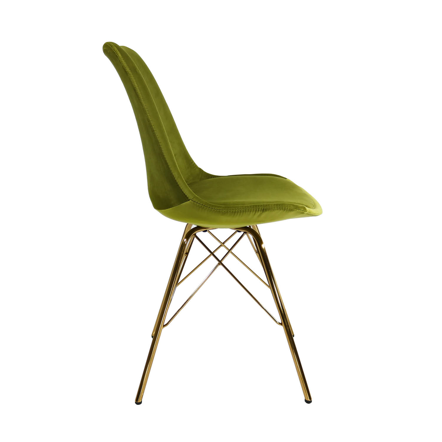Kick Kuipstoel Velvet Groen - Goud Frame