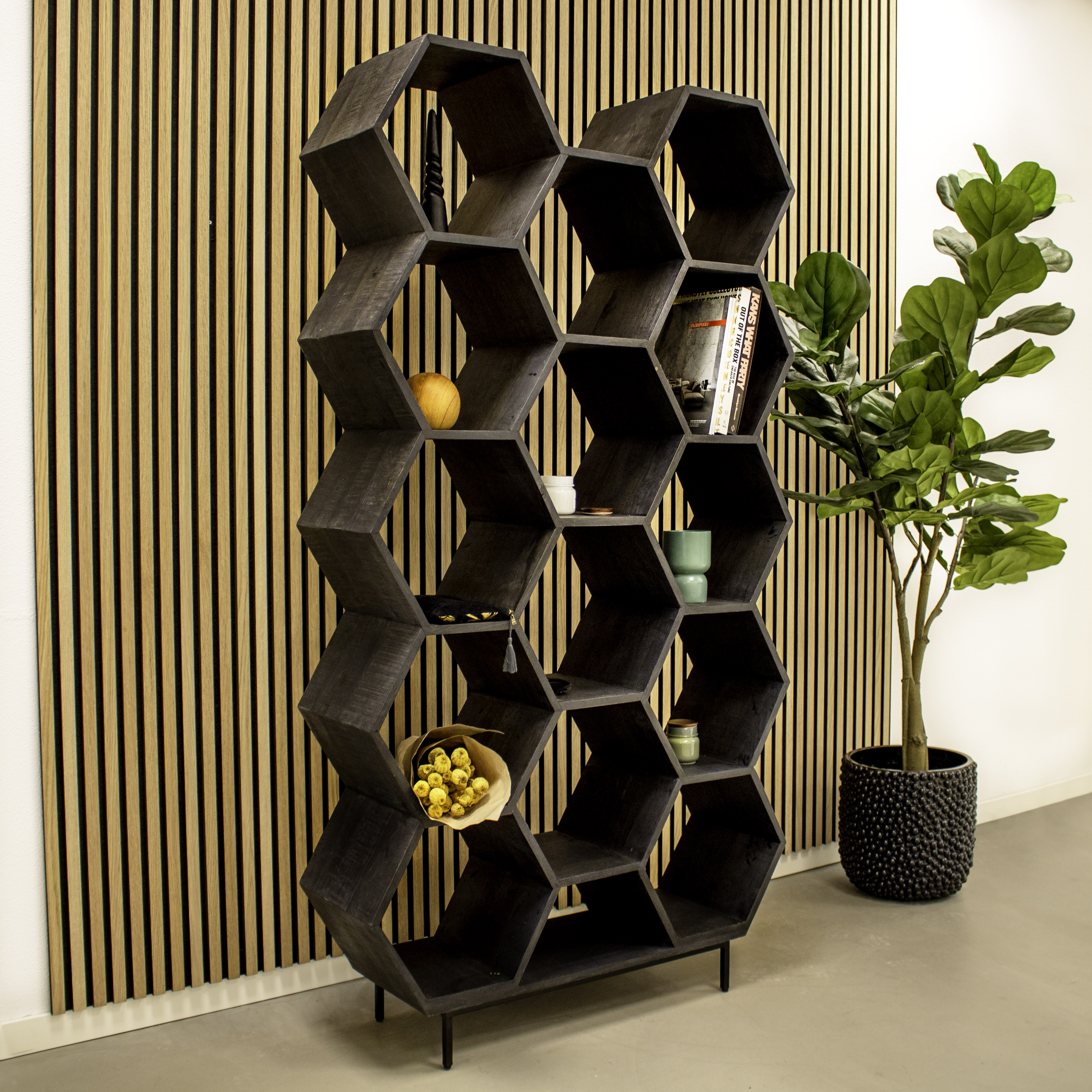 Kick open wandkast Hexagon - Antraciet