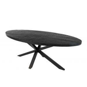 Kick Industrial eetkamertafel Dax ovaal - 240 cm - Zwart