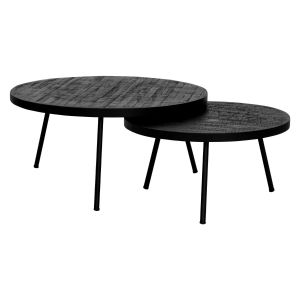 Kick salontafel Jur set van 2 rond - Zwart