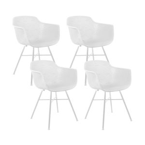 Set van 4 Kick tuinstoel Indy - Wit frame - Wit