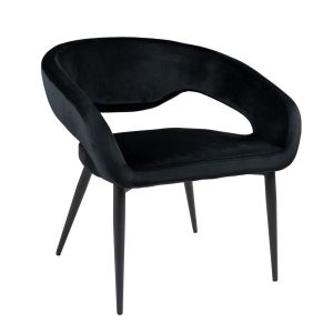 Kick fauteuil Lenn - Velvet Zwart