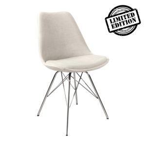 Kick Kuipstoel Velvet Ivoor - Chroom Frame