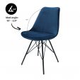 Kick kuipstoel Velvet - Donker Blauw