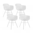 Set van 4 Kick tuinstoel Indy - Wit frame - Wit