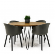 Kick industrieel eettafel rond - triangle