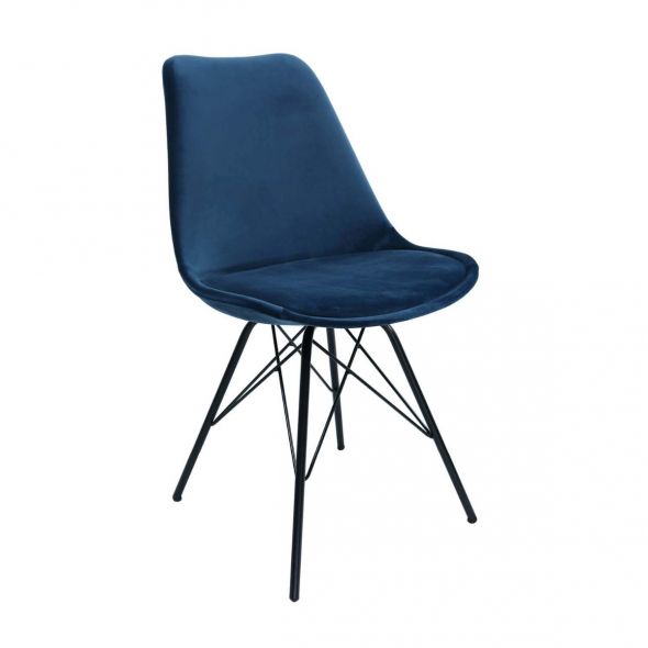 Kick kuipstoel Velvet - Donker Blauw