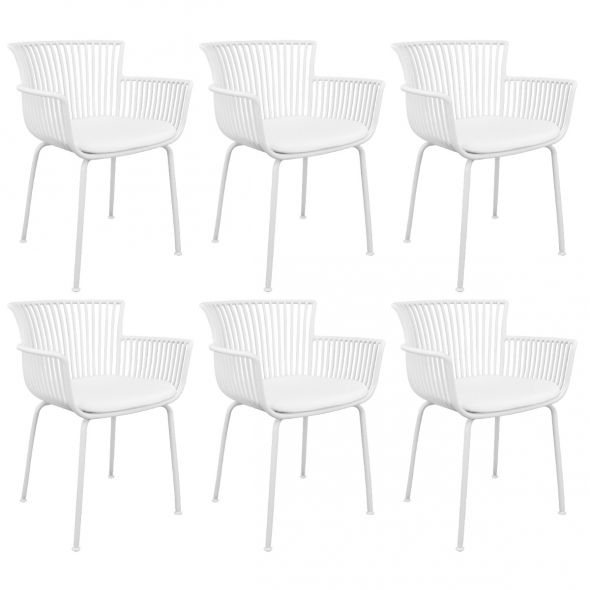 Set van 6 Kick tuinstoel Otis - Wit