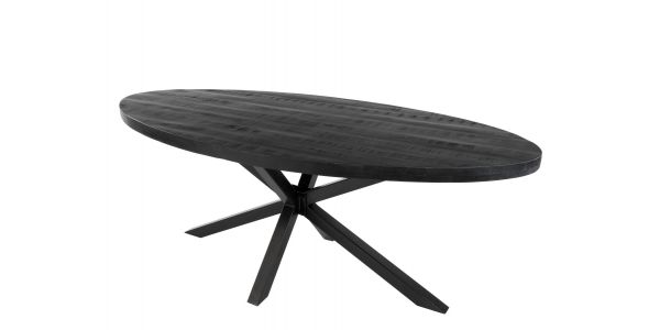 Kick Industrial eetkamertafel Dax ovaal - 240 cm - Zwart
