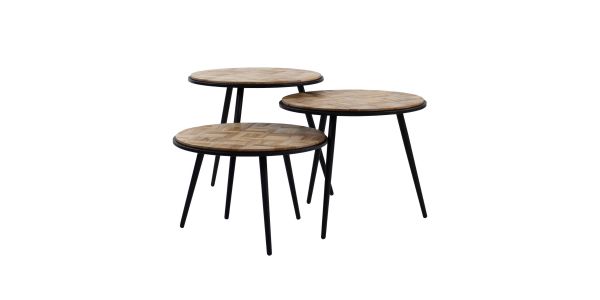 Kick salontafel Jip set van 3 rond