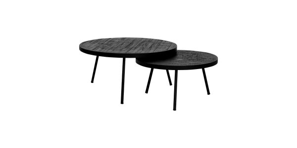 Kick salontafel Jur set van 2 rond - Zwart