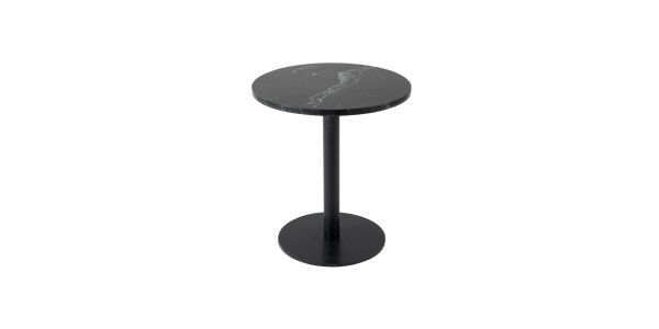 Kick Bijzettafel Marble Rond Hoog - Zwart