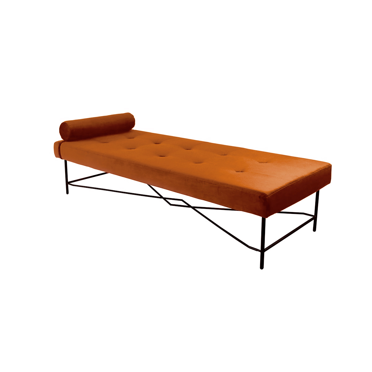 Kick Velvet Chaise lounge - Puck Oranje