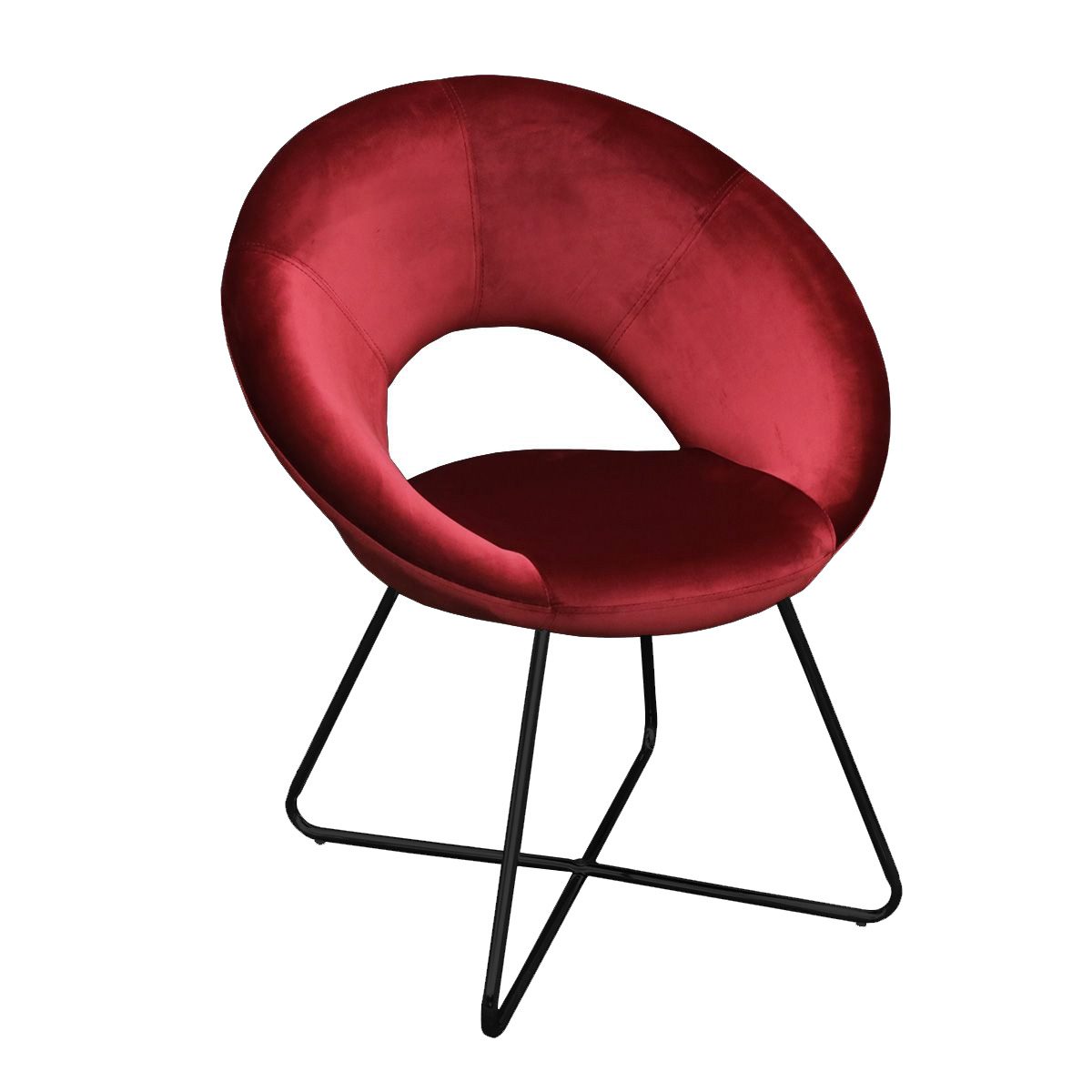 Kick Fauteuil Coco Velvet Rood - Zwart Frame