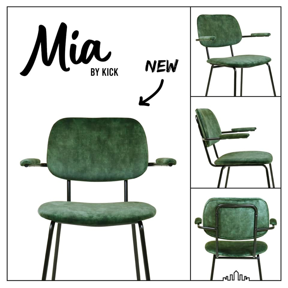 Kick Designstoel Mia - Velvet Groen